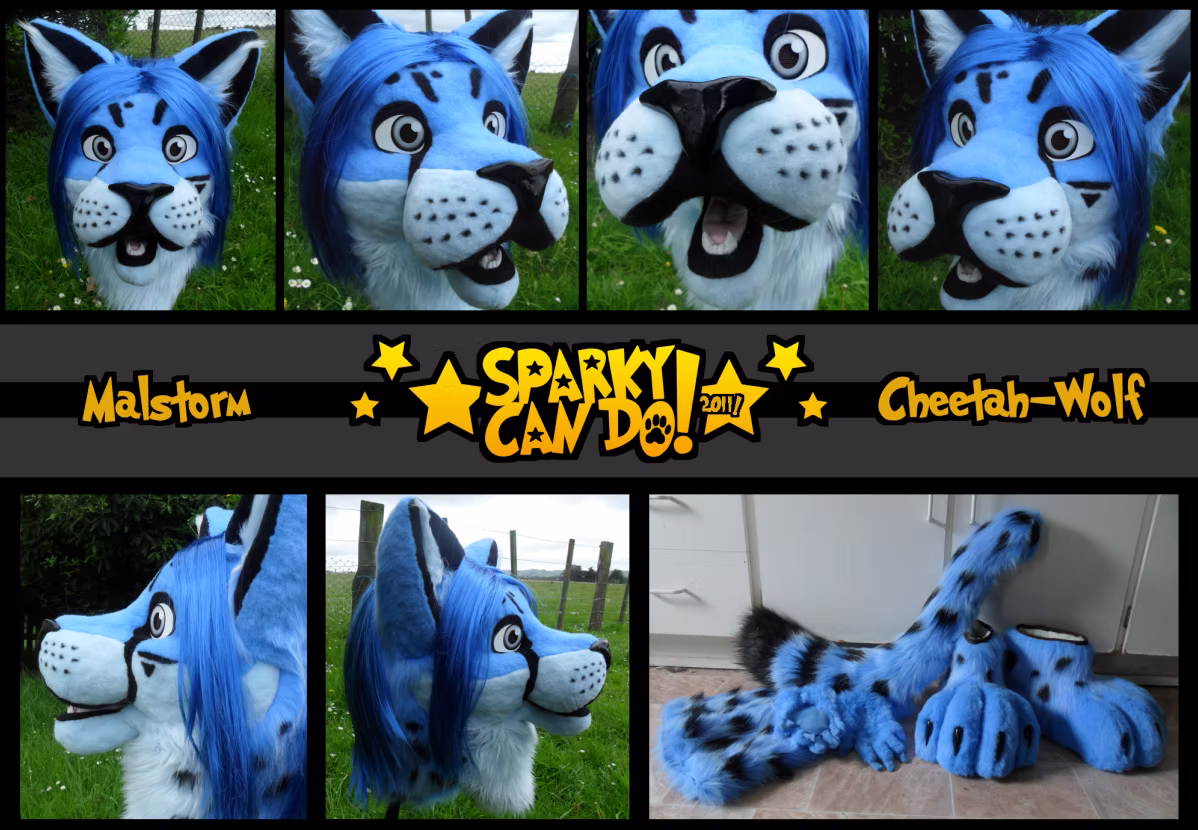 SparkyCanDo fursuit commission photo, 2011