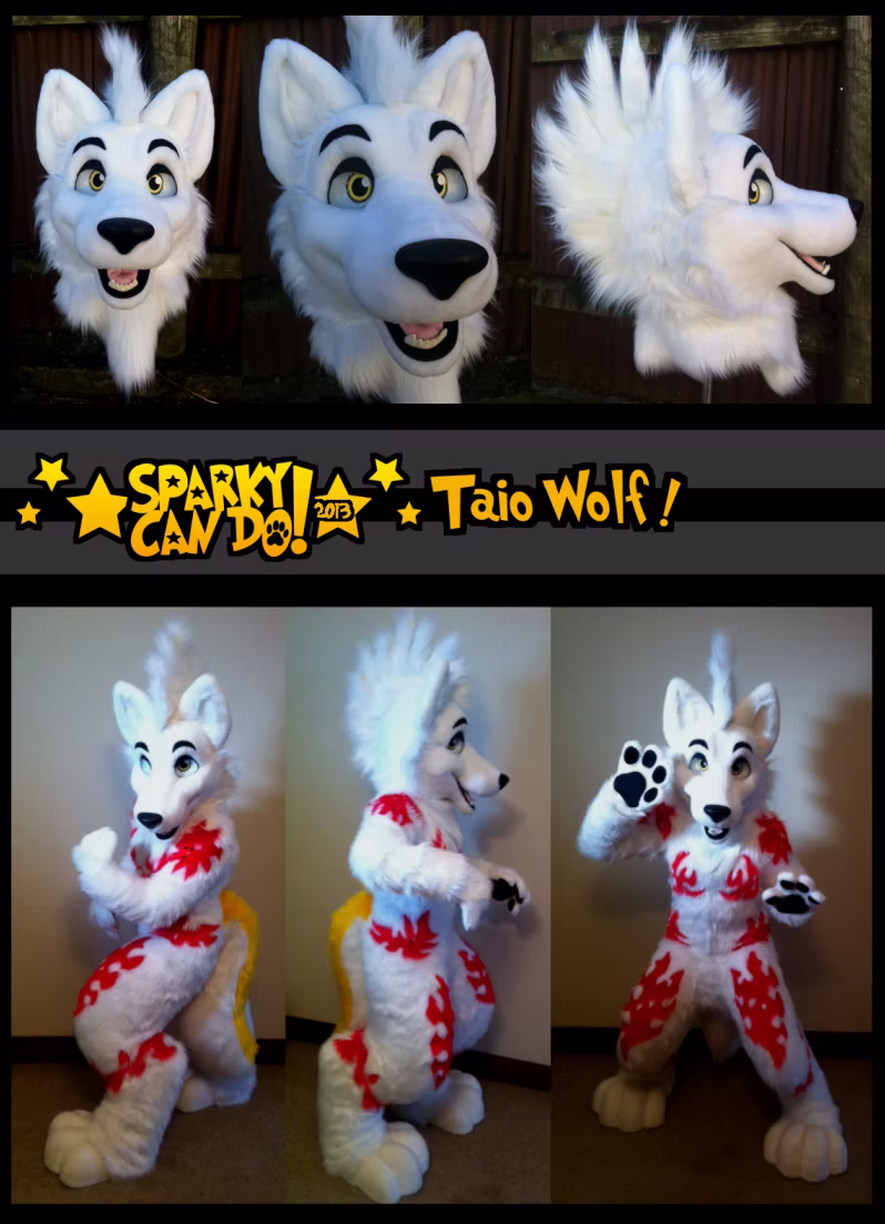 SparkyCanDo fursuit commission photo, 2013