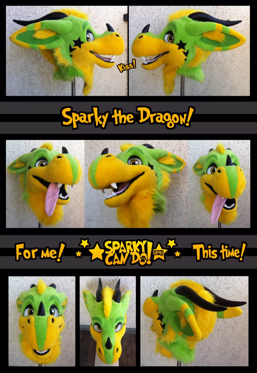SparkyCanDo fursuit commission photo, 2014